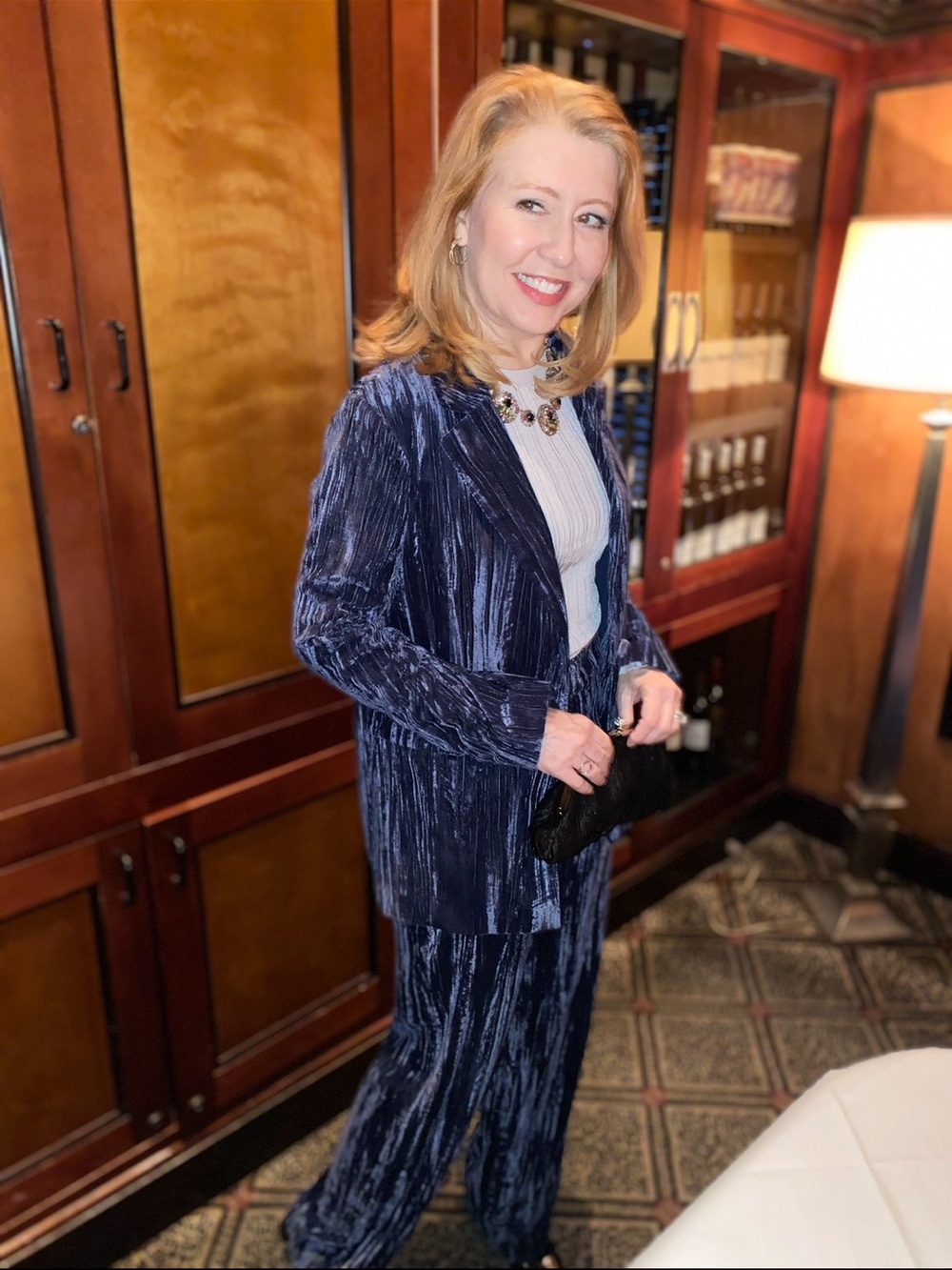 Gorgeous Navy Velvet Pant Suit-LIKE NEW